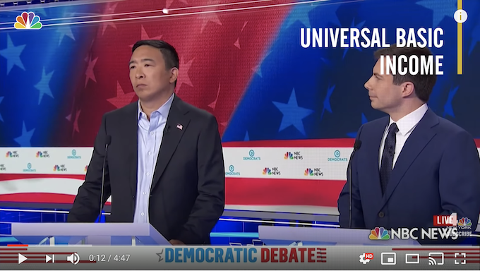 Andrew Yang makes U.S. history by introducing the idea of universal basic income onto the national debate stage