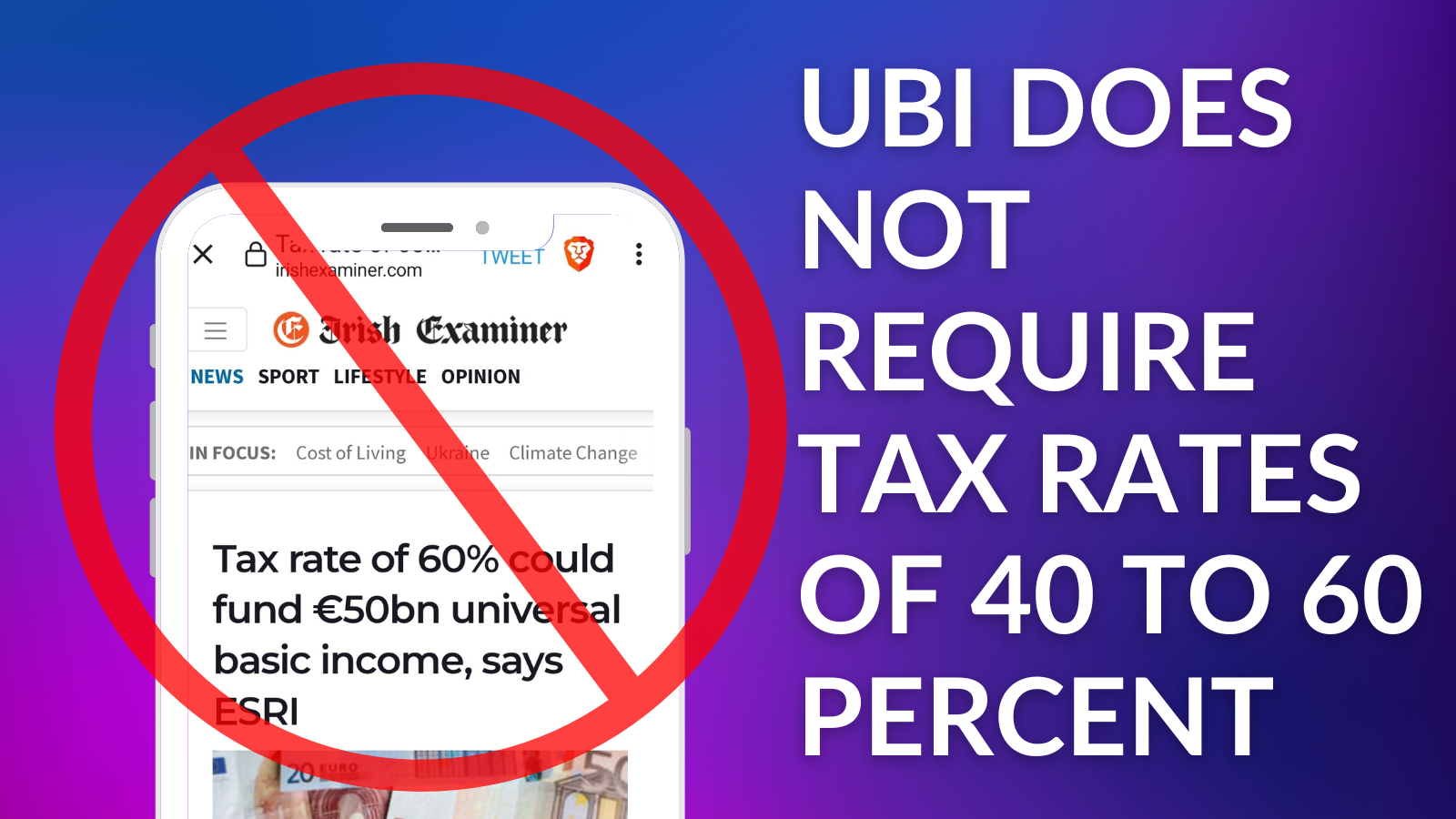 No, Universal Basic Income Does Not Require Tax Rates of 40 to 60 Percent