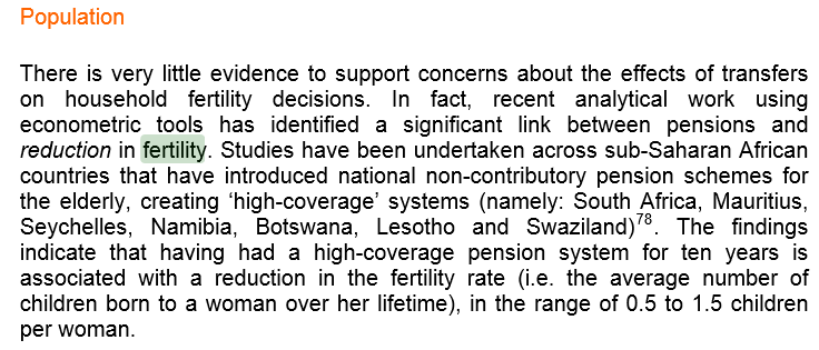 Cash transfer effects on fertility